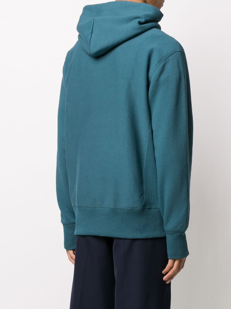 Shop Champion Fitted Embroidered Hoodie In Green