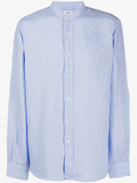 ASPESI chemise en lin à col mao