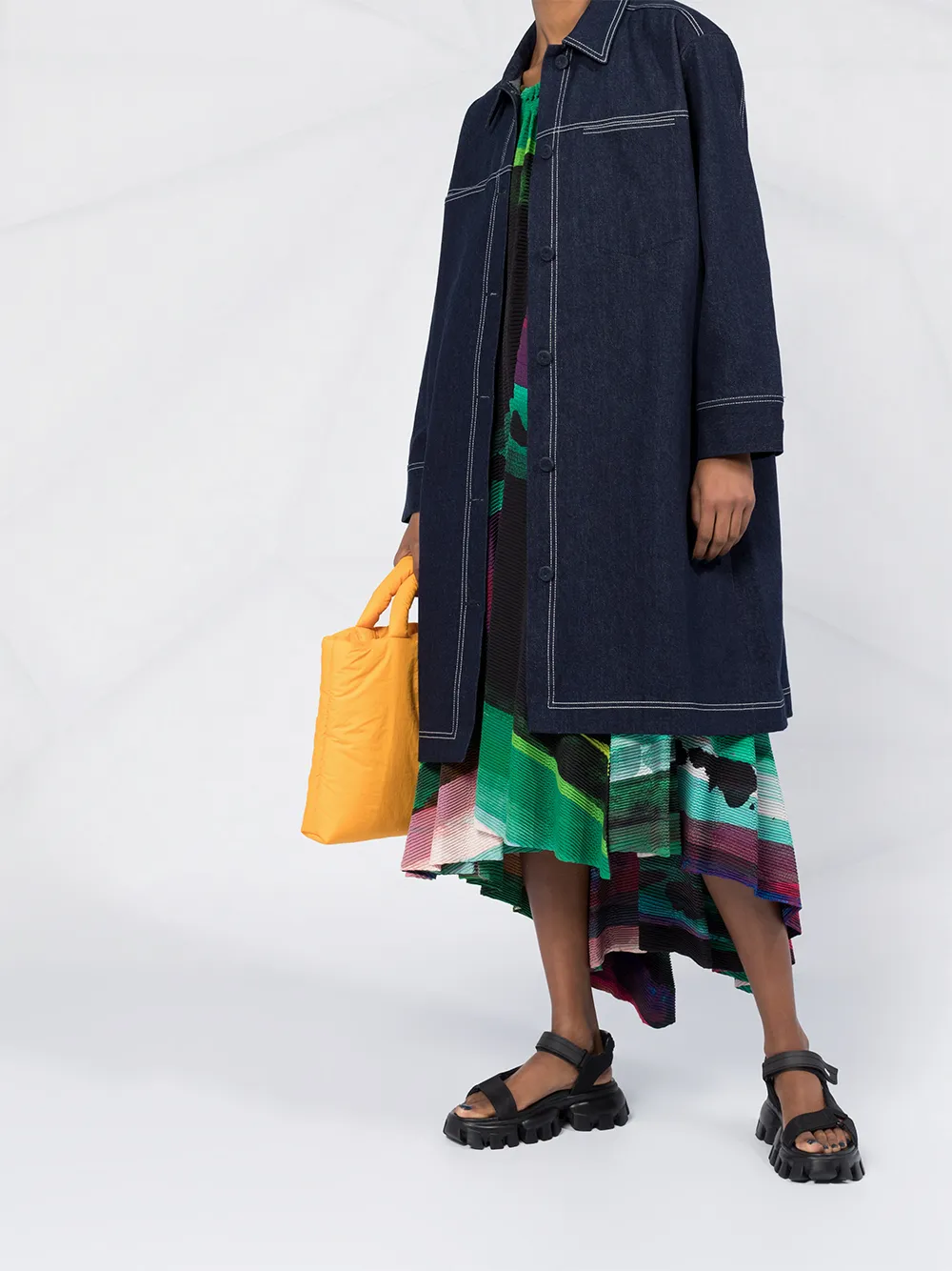 Sara Lanzi single-breasted denim coat | Single Breasted Coats | Image 2