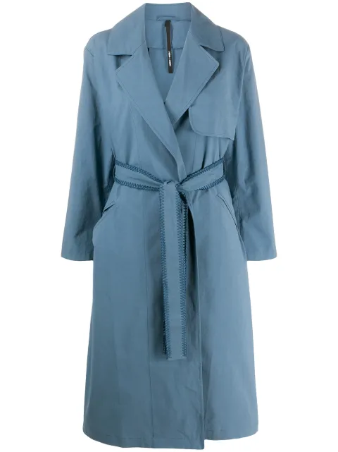 Sara Lanzi long sleeve belted trench coat
