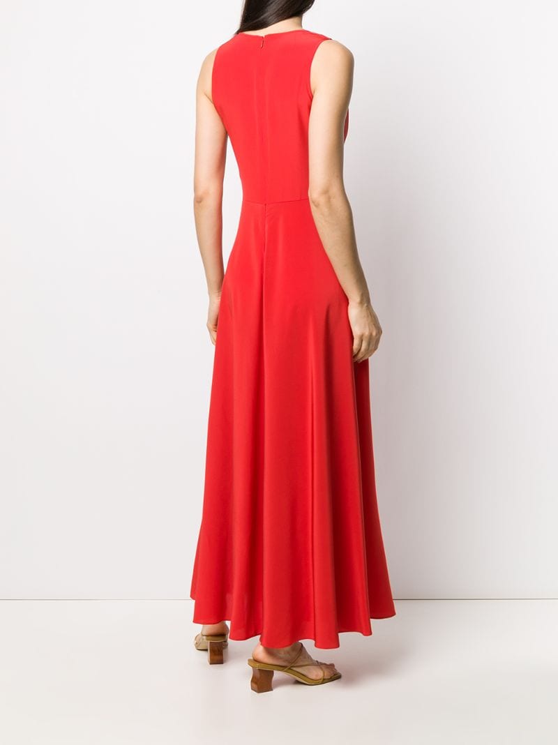 Shop Aspesi Flared Draped-neck Dress In Red