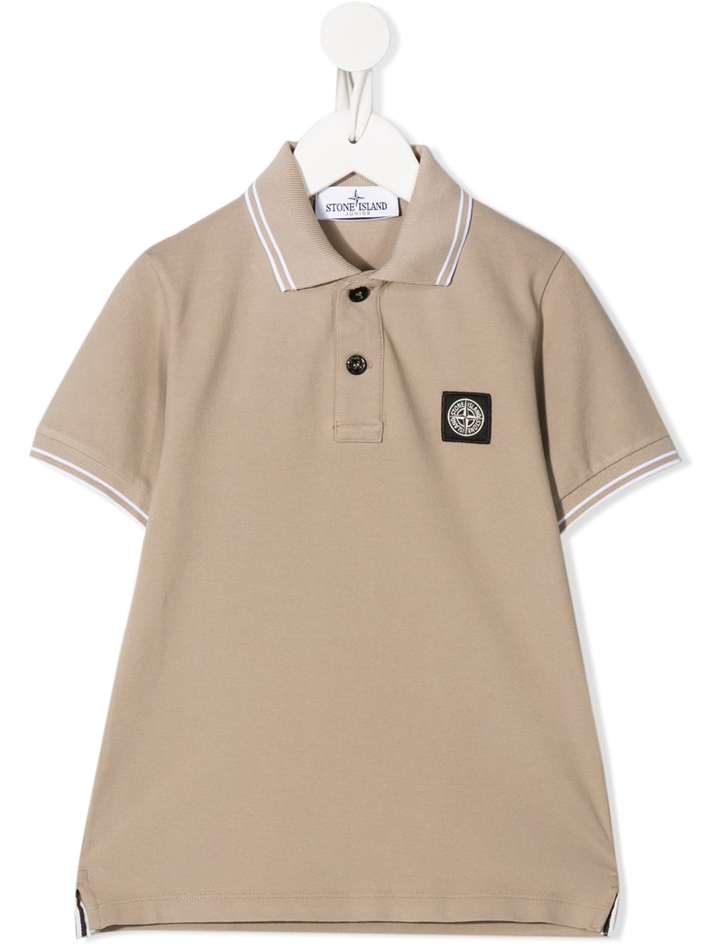 Stone Island Junior Kids' Short Sleeved Polo Shirt In Neutrals