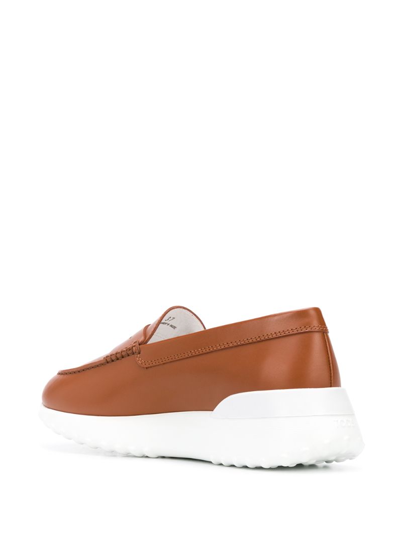 Shop Tod's Leather Loafers In Brown