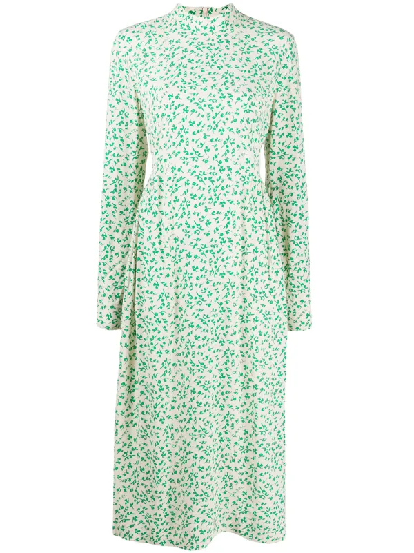 ganni floral midi skirt