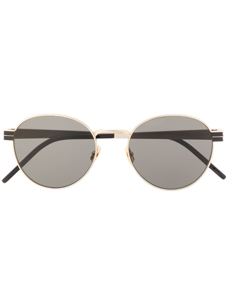 Saint Laurent Monogramme Sl Sunglasses In Gold