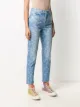 Karl Lagerfeld orchid-print high-rise slim jeans