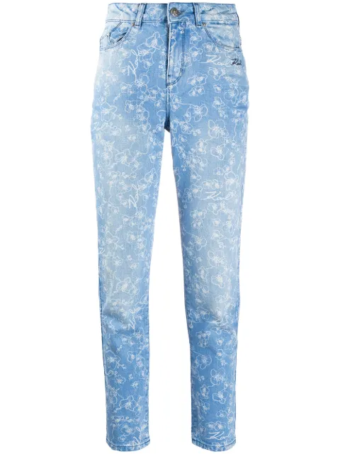 Karl Lagerfeld orchid-print high-rise 