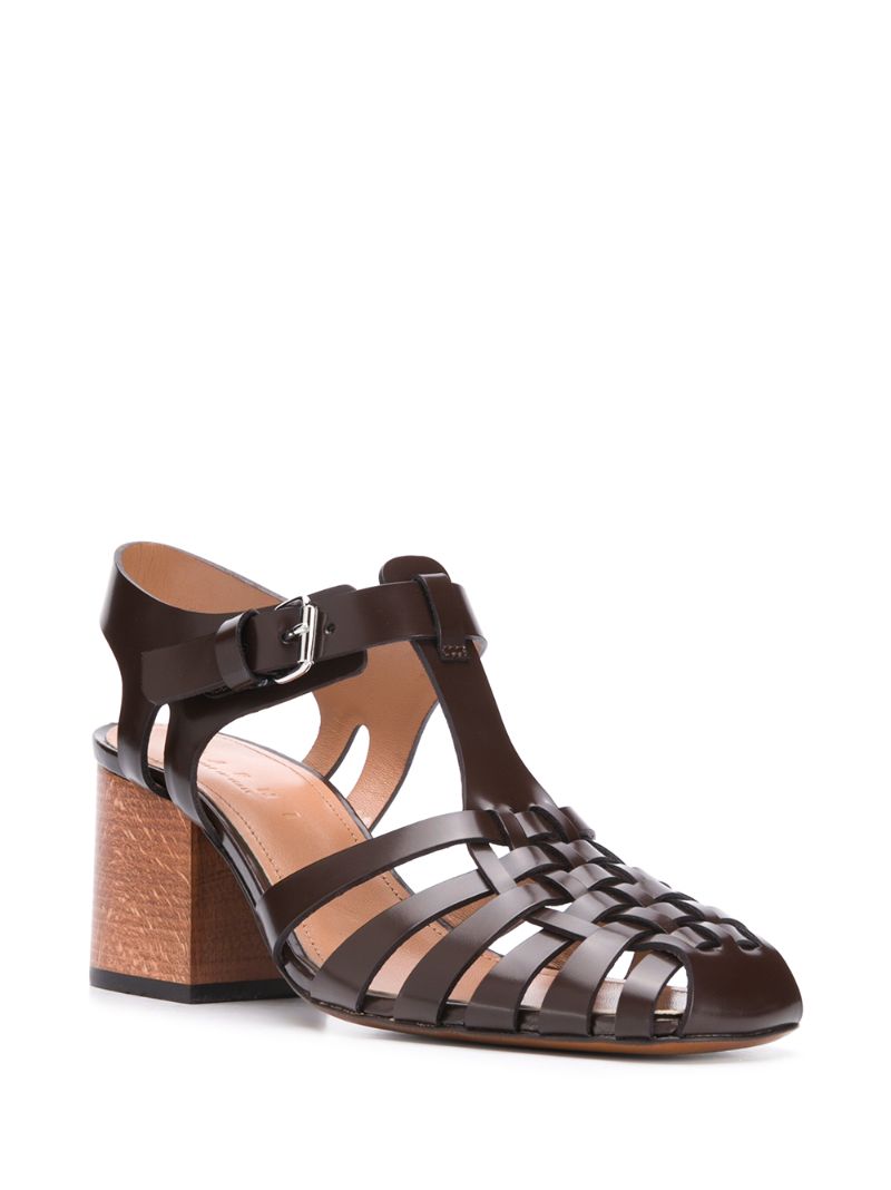 MARNI 65MM WOVEN HEELED SANDALS 