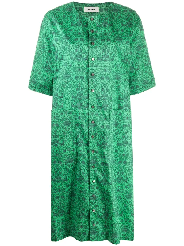button front shift dress