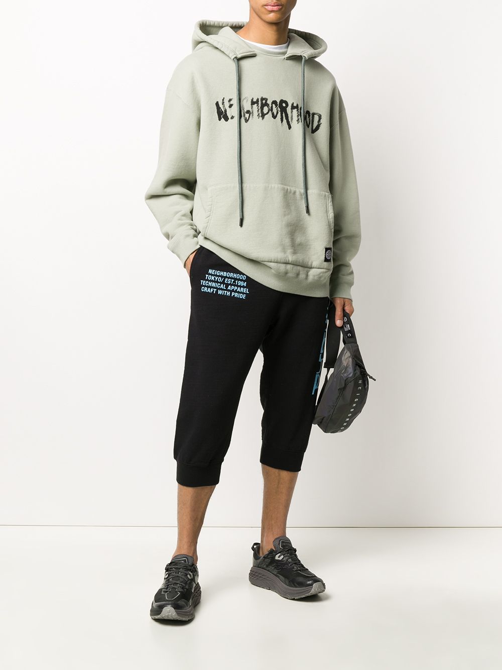 фото Neighborhood logo print cotton hoodie