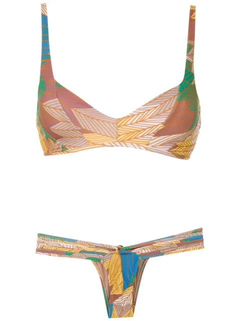 Amir Slama Cocar Francês printed bikini set