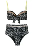Amir Slama Margarida printed bikini set - Black