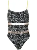 Amir Slama Margarida printed swimsuit - Black