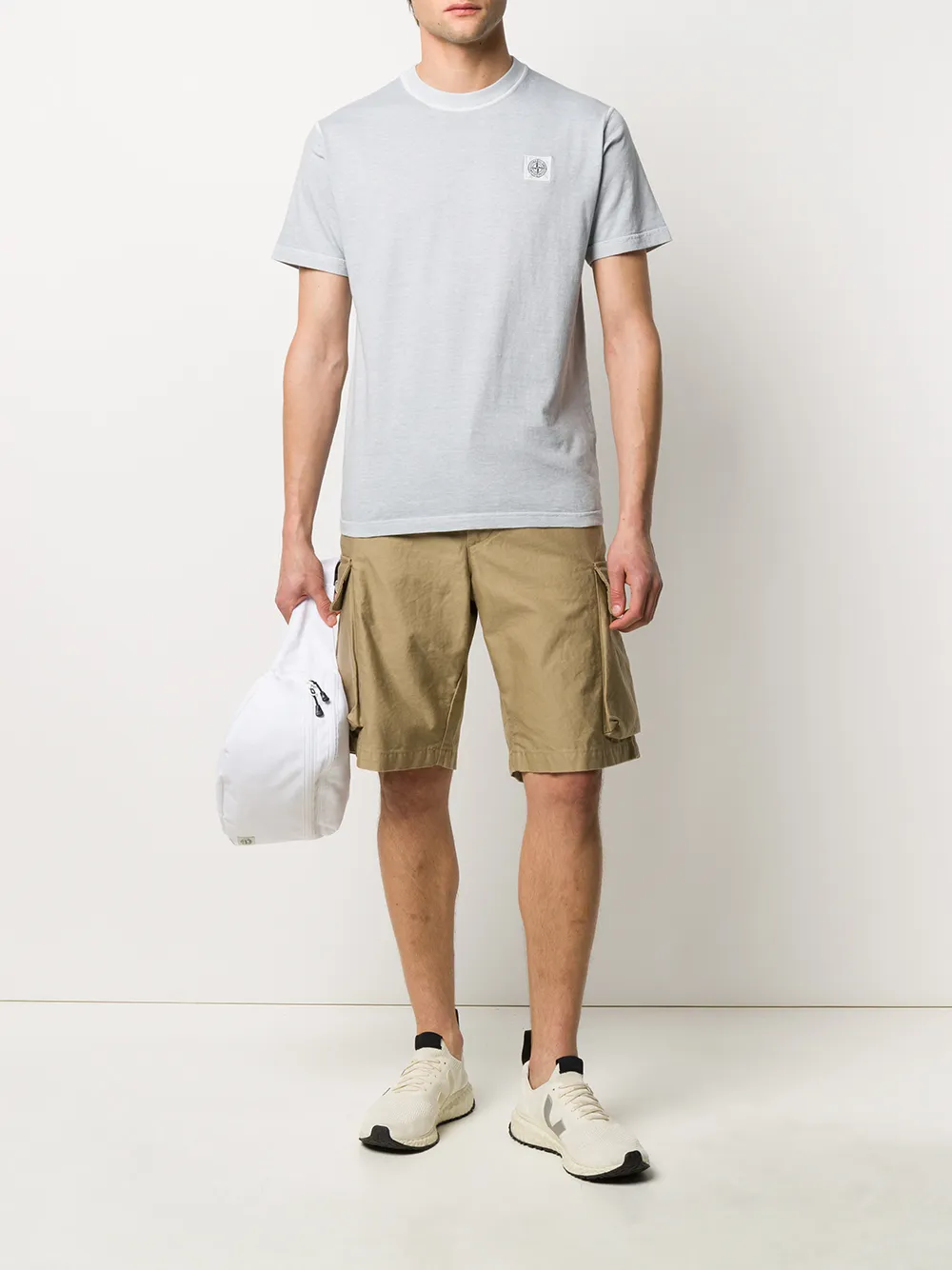 stone island t shirt and shorts