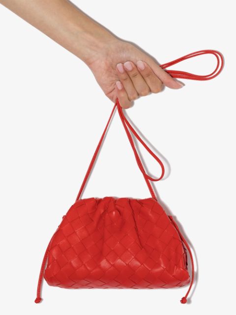 Shop red Bottega Veneta The Mini Pouch Intrecciato bag with Express ...