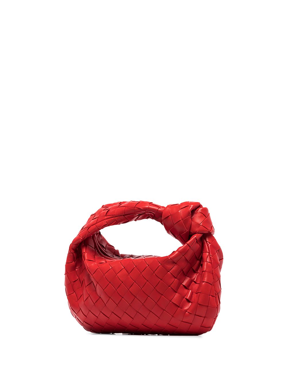 фото Bottega veneta red mini jodie intrecciato bag