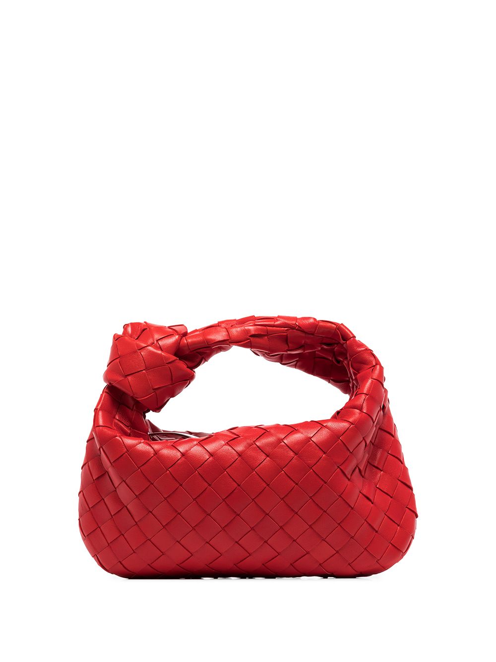 фото Bottega veneta red mini jodie intrecciato bag