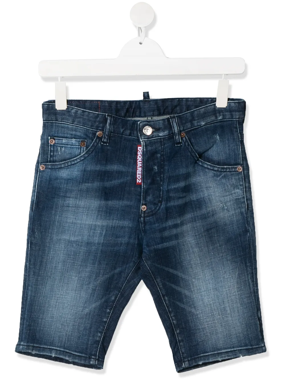 TEEN 褪色效果牛仔短裤