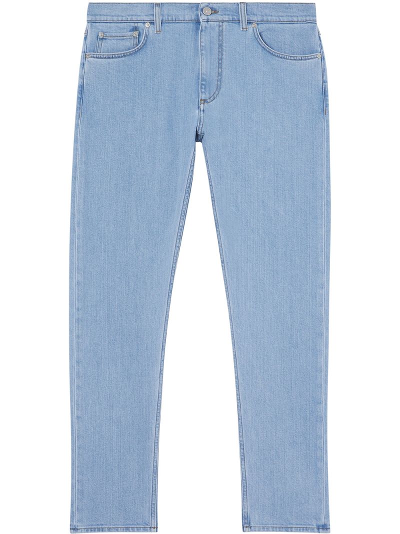 Shop Burberry Slim-fit Japanese Denim Jeans In Blue