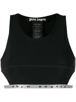 Palm Angels logo hem sports bra