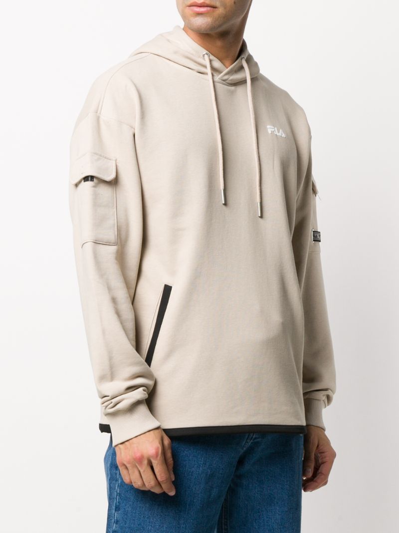 Shop Fila Chest Logo Hoodie In Neutrals