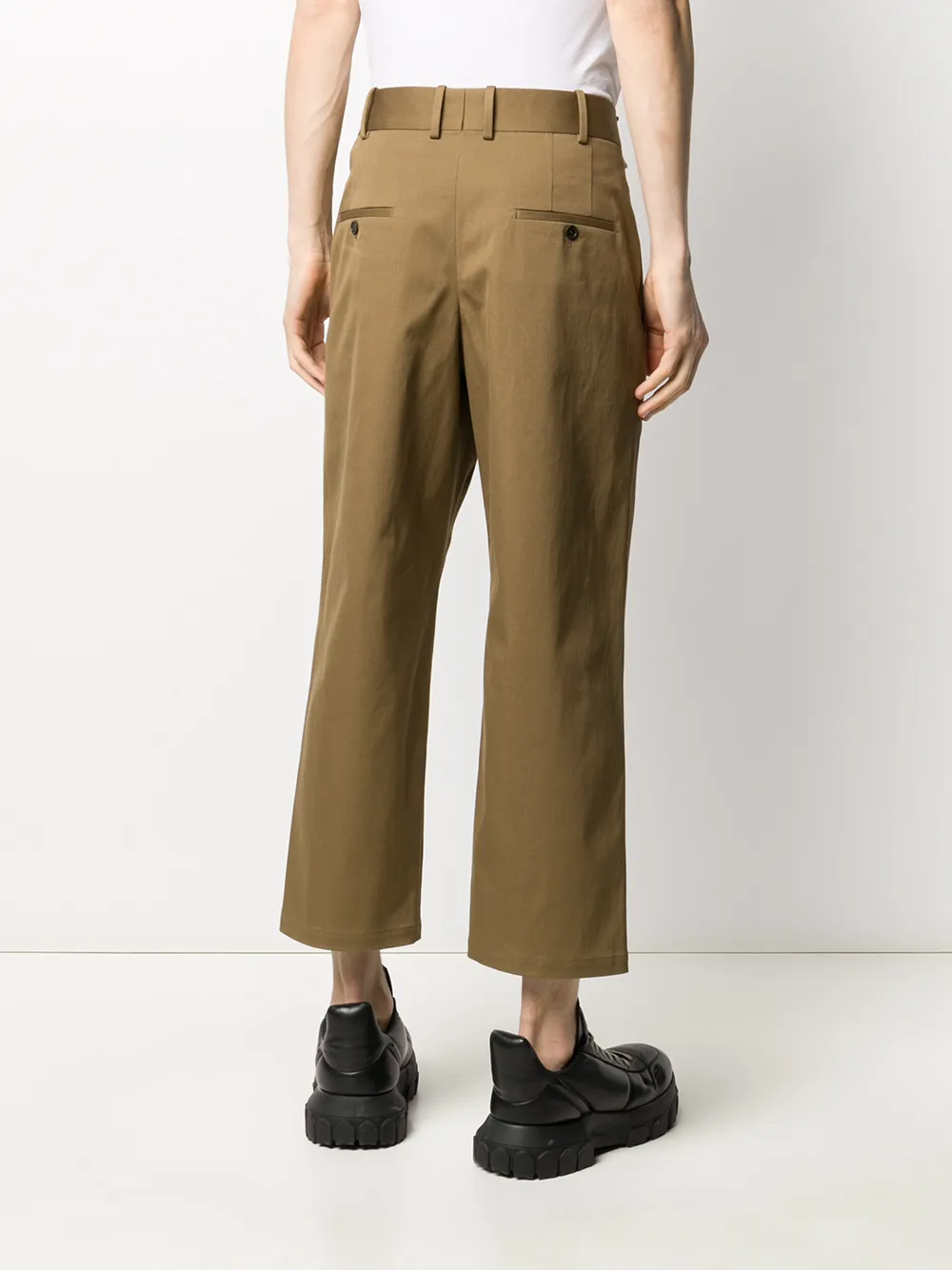 Neil Barrett Cropped Belt Bag Trousers In Brown