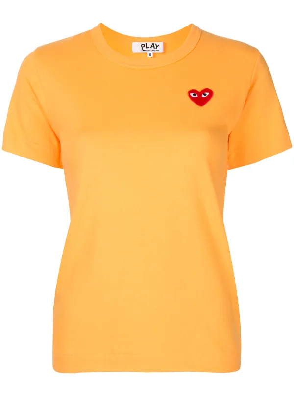 Comme Des Garçons Play Embroidered Heart Patch Slim Fit T-shirt - Farfetch