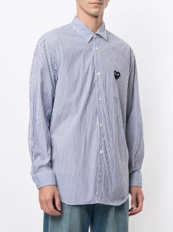 Comme Des Garçons Play logo-patch Striped Shirt - Farfetch