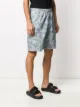Stone Island camouflage print cargo shorts