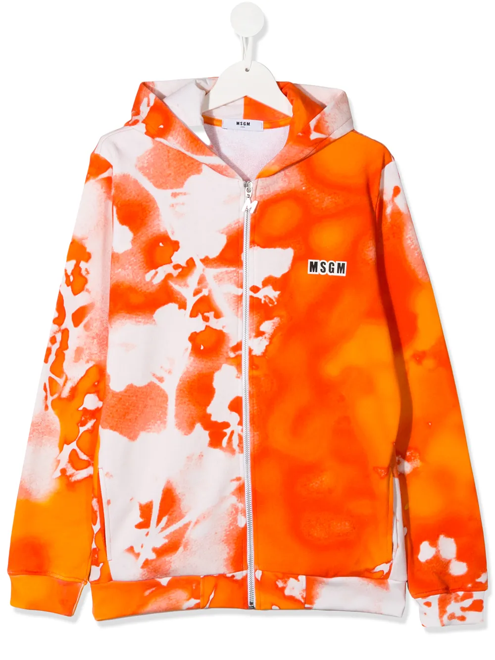 Msgm Teen Dyed Look Hoodie In Orange