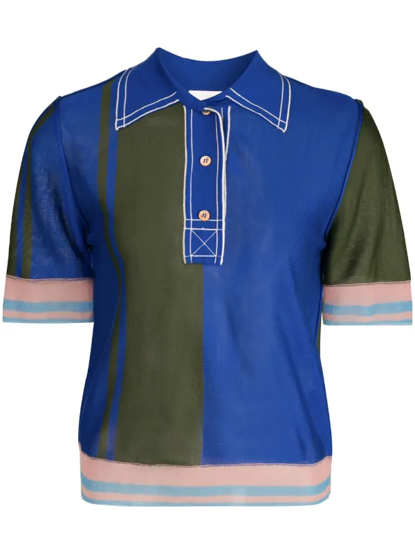 sheer polo shirt