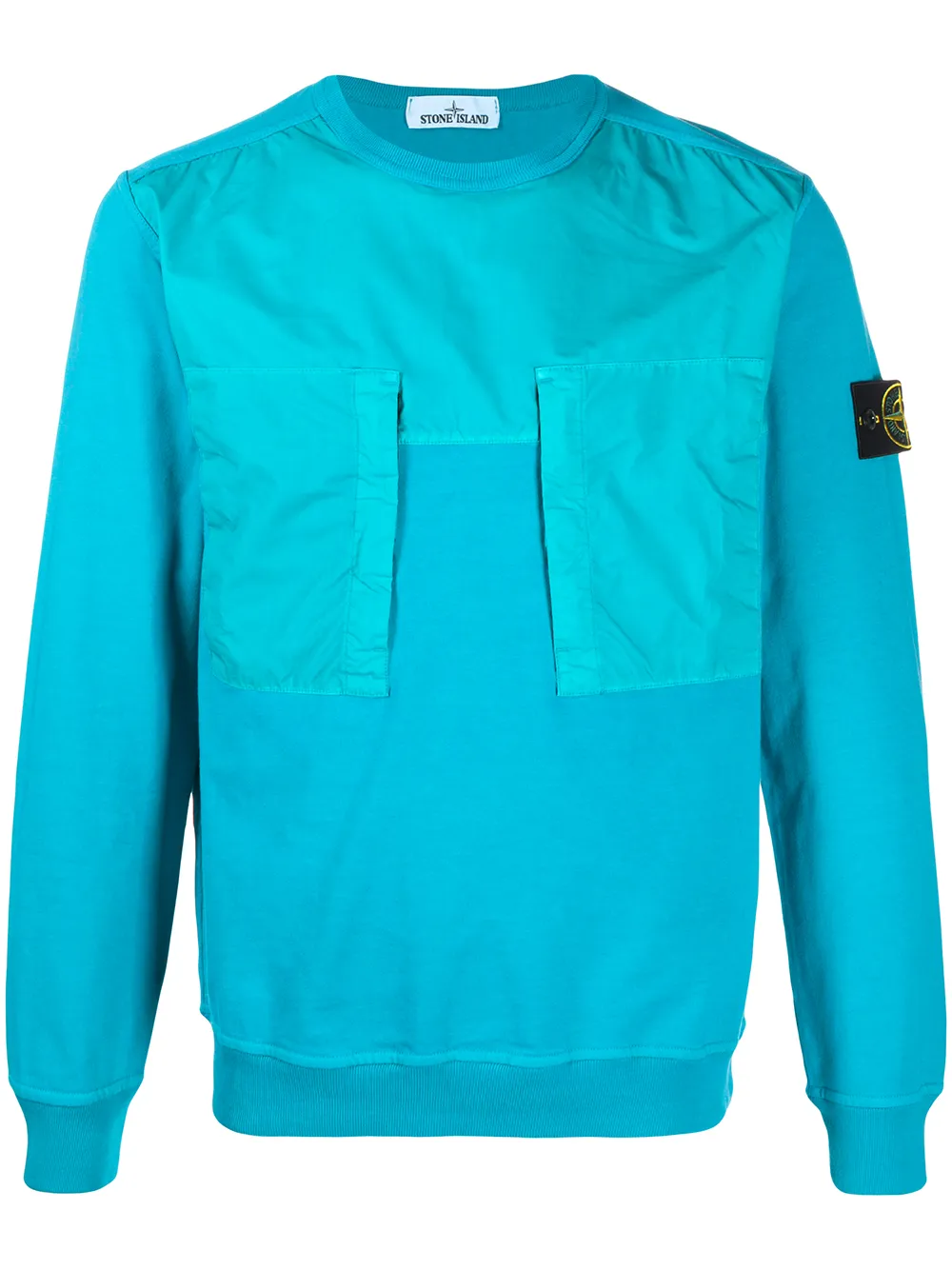 Stone Island Patch Pockets Sweatshirt In Blue