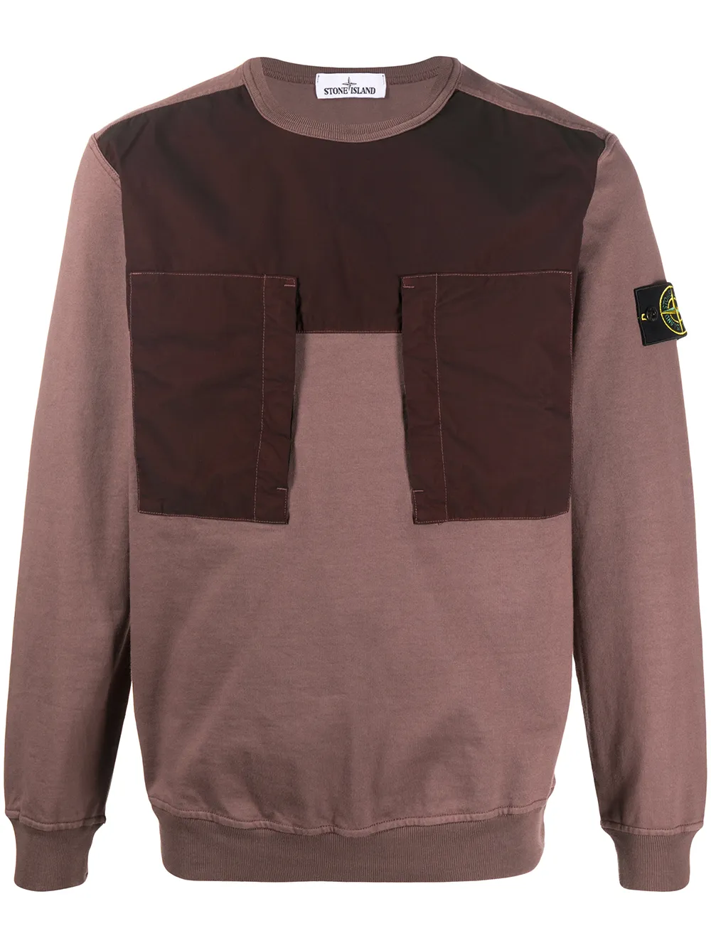 Stone Island Patch Pockets Sweatshirt In Brown