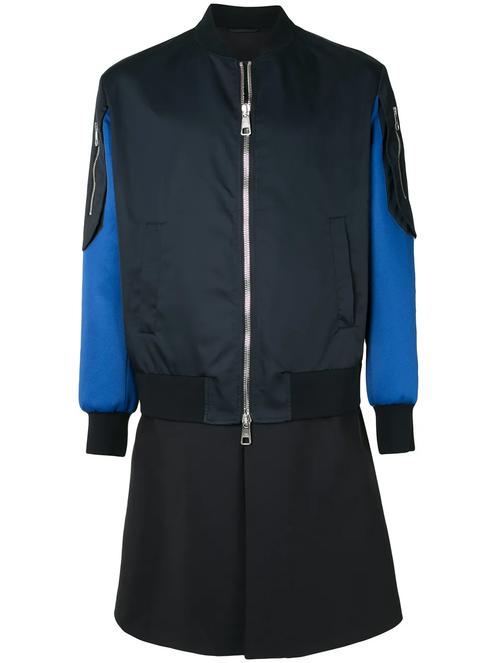 

Neil Barrett double-hem zipped bomber jacket - Blue