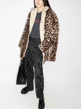 Hunting Leopard Print Faux Fur Coat展示图