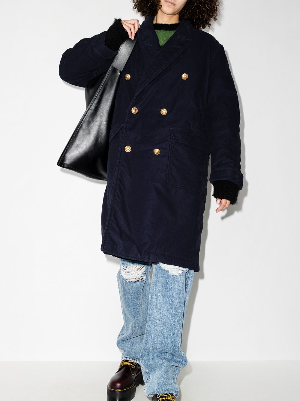 фото Denimist double-breasted cotton coat