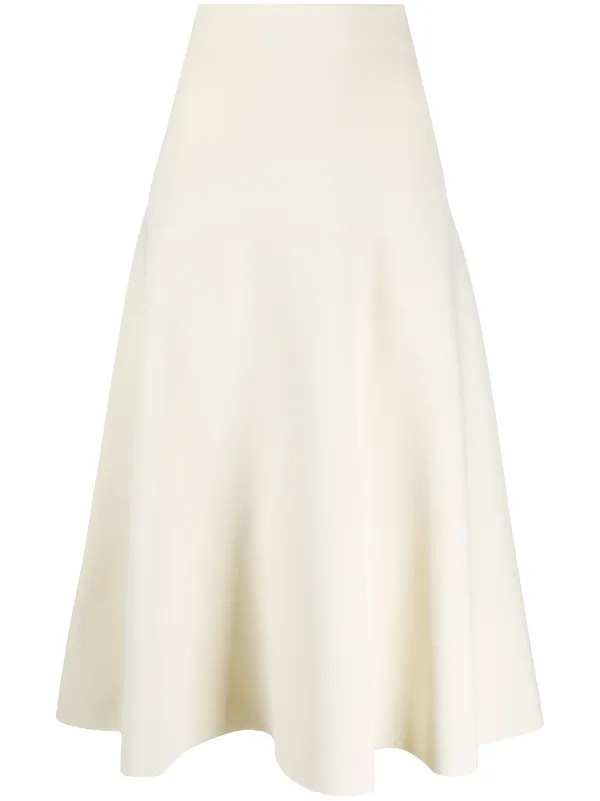 knitted midi a-line skirt