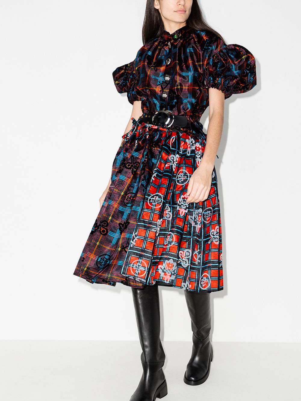 фото Chopova lowena bula flocked checked dress