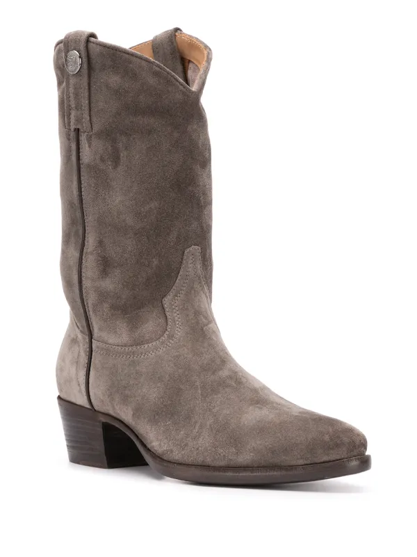 suede calf length boots