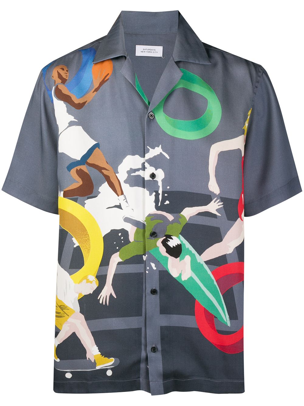 фото Saturdays nyc graphic print short-sleeve shirt