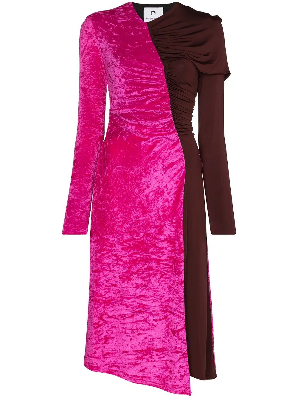 Marine Serre платье с контрастной вставкой