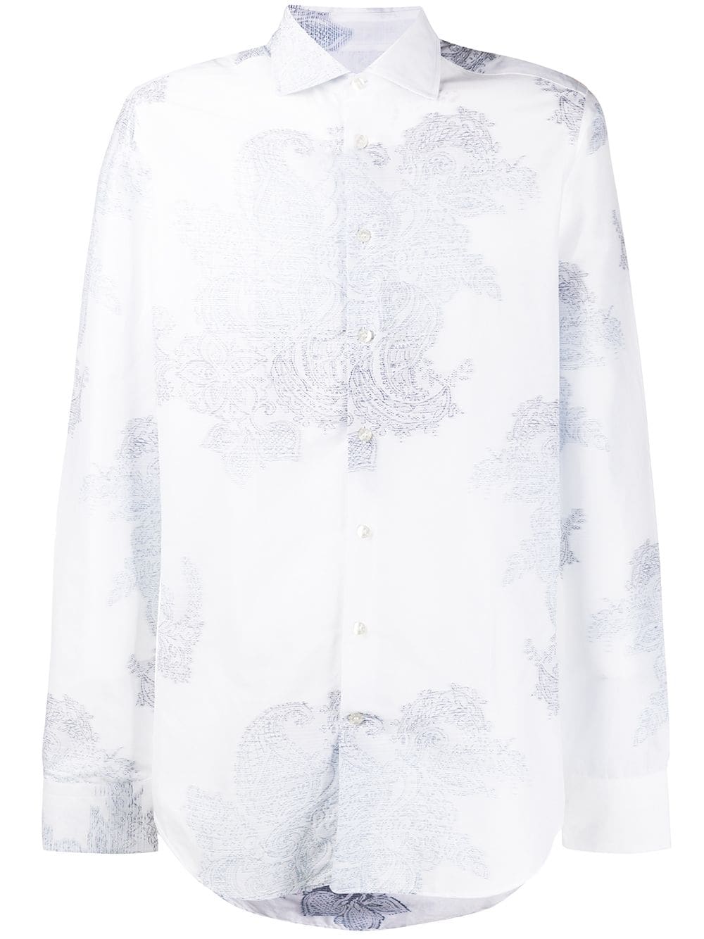 Etro Paisley Print Long Sleeve Shirt In White