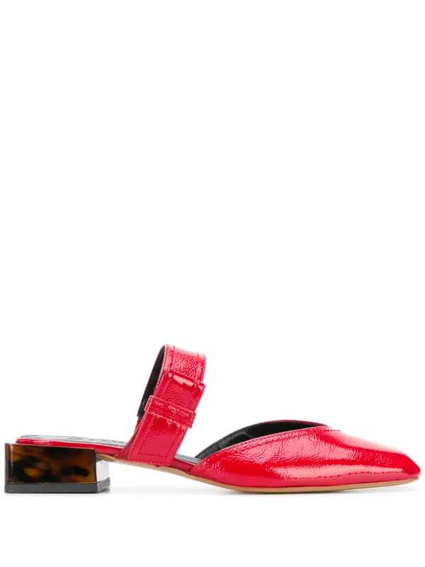red flat mules