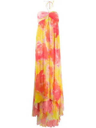 yellow tie dye maxi dress