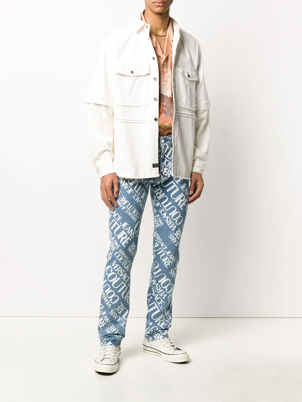  Diesel Jeansjacke Im Oversized Look   Weiß 