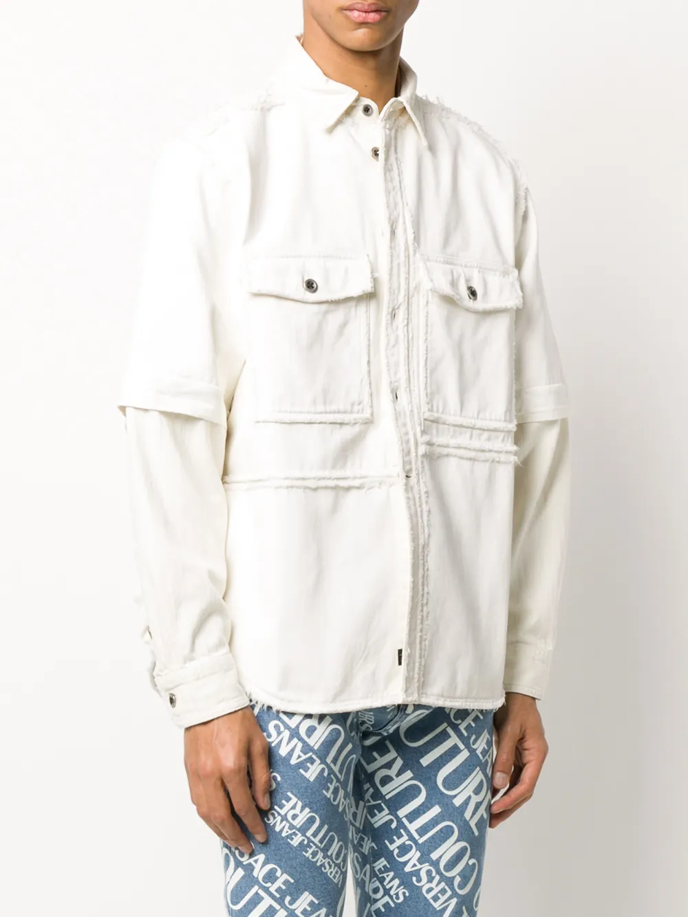  Diesel Jeansjacke Im Oversized Look   Weiß 