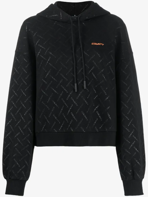 COUNTY OF MILAN all-over logo print hoodie