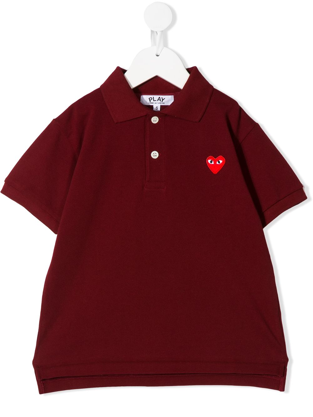 Comme Des Garçons Play Kids' Embroidered Logo Polo Shirt In Red