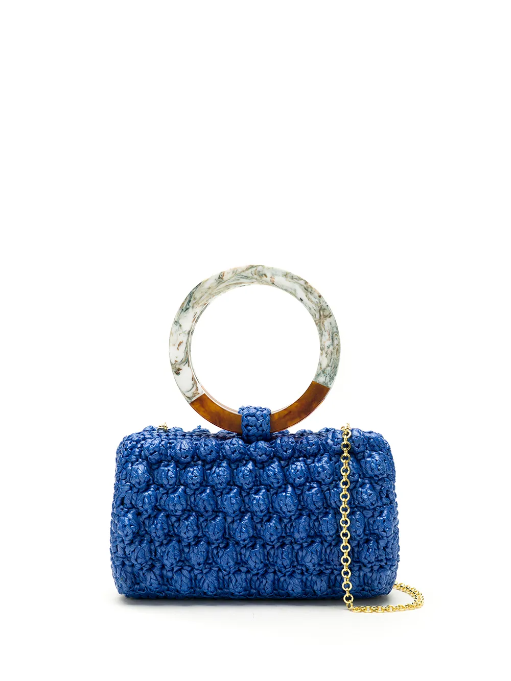 SERPUI соломенный клатч Popcorn в технике кроше