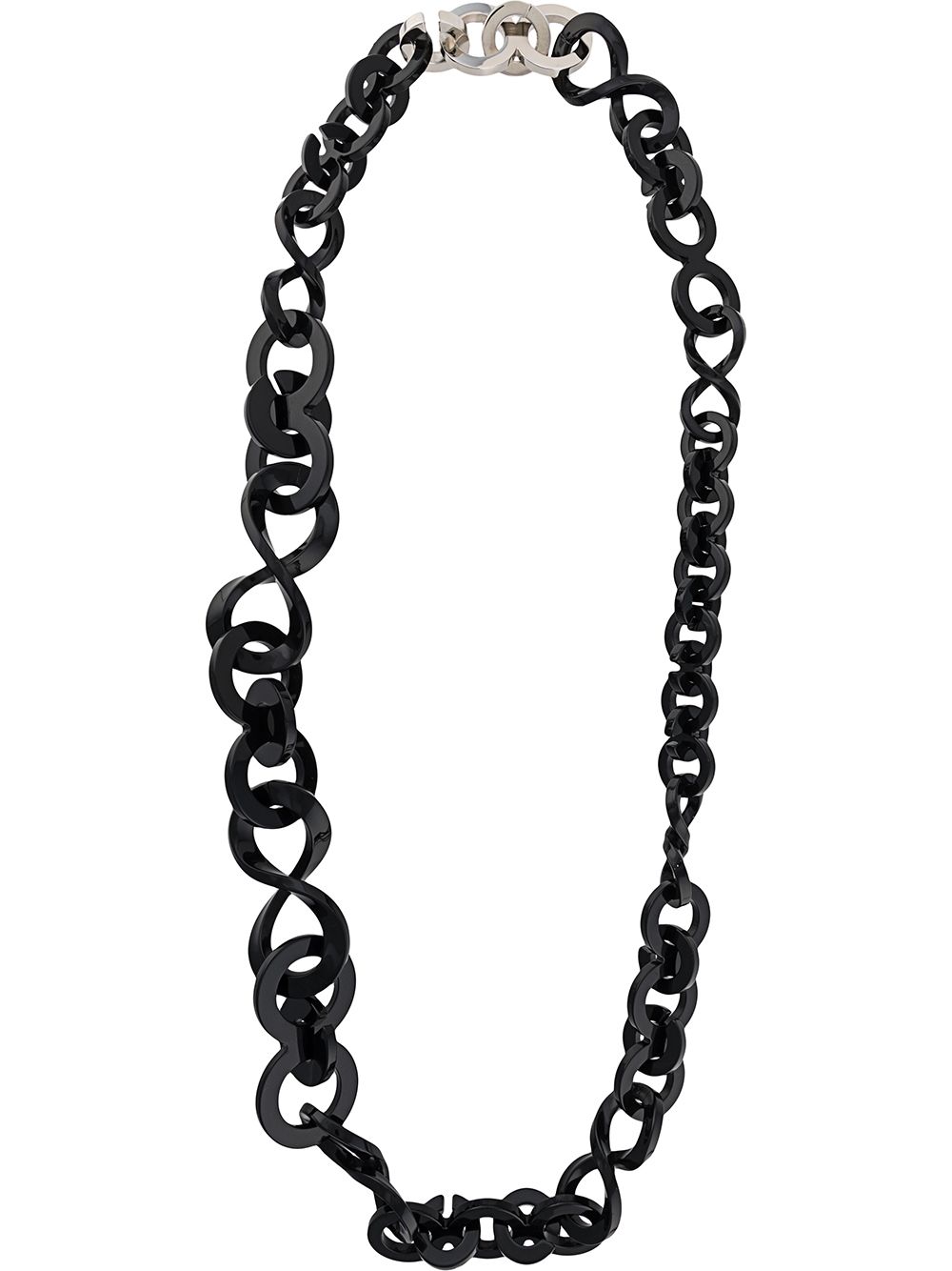 Pre-owned Gianfranco Ferre 2000s Chain-link Necklace In Black